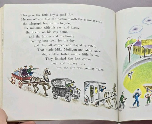 Mike Mulligan and His Steam Shovel by Virginia Lee Burton Paperback 1977 1st Ed. - Picture 10 of 14