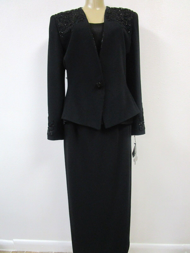 ALBERT NIPON BLACK EMBELLISHED/EMBROIDERED JACKET & TOP & SKIRT SET SIZE 10 -NWT - 第 1/24 張圖片