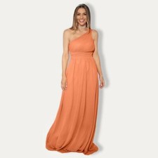 Womens Long Wedding Prom Evening Formal One Off Shoulder Bridesmaid Dress 8-18
