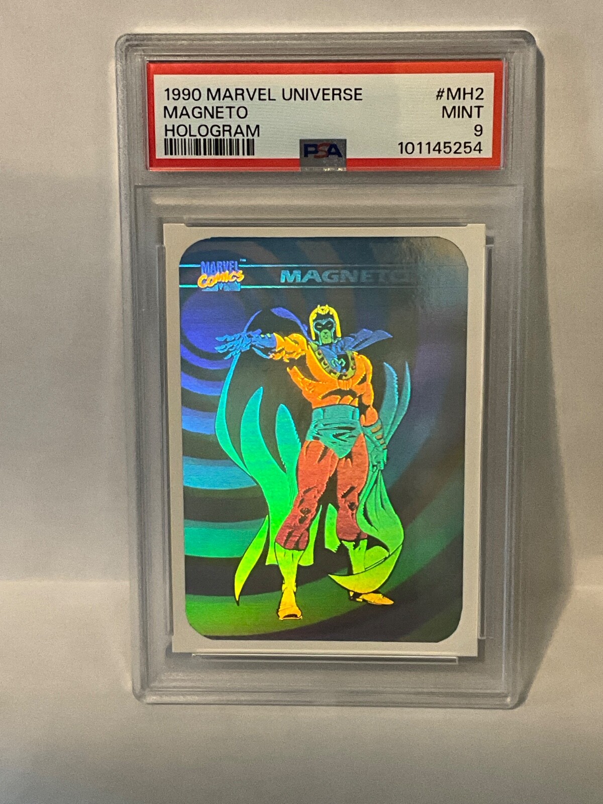 Marvel Universe 1990 holograma #MH2 Magneto PSA 9