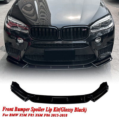 Gloss Black Front Lower Spoiler Lip Splitter Lip For BMW X5M F85 X6M F86 15-18