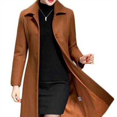 Jenkoon Womens Thicken Wool Blend Plaid Shacket Long Sleeve Checked Overcoat Plaid Jacket Coat