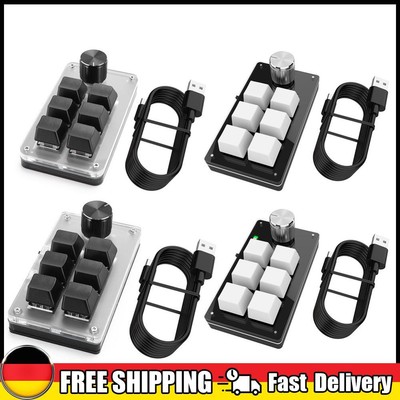6 Key 1 Knob Mechanical Macropad Hotswap RGB Red Switches for Macbook PC Laptop