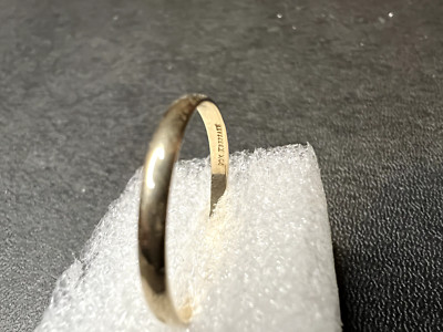 10K Yellow Gold Keepsake Ring Band Plain 2mm Unisex Wedding Size 10