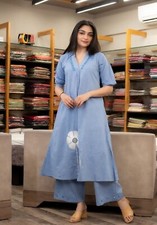 Women Cotton Aline Kurta Palazzo Set Bollywood Party Wear Kurti Cord Set Dress
