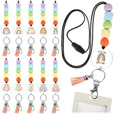 10 Pcs Teacher Lanyard Inspirational Cute Beaded Lanyards for Keys and ID Bad...