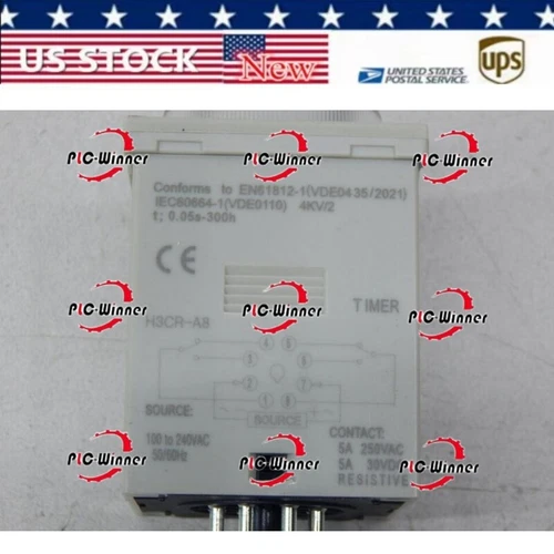 REPLACE FOR Omron H3CR-A8 Timer Plug-In 5 Amp 100-240VAC 50/60Hz 8 Pin 1.2