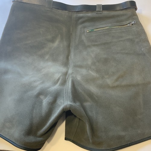 Vintage deutsche LEDERLEDERLEDERHOSE Oktoberfestshorts dunkelgrün - Bild 8 von 12