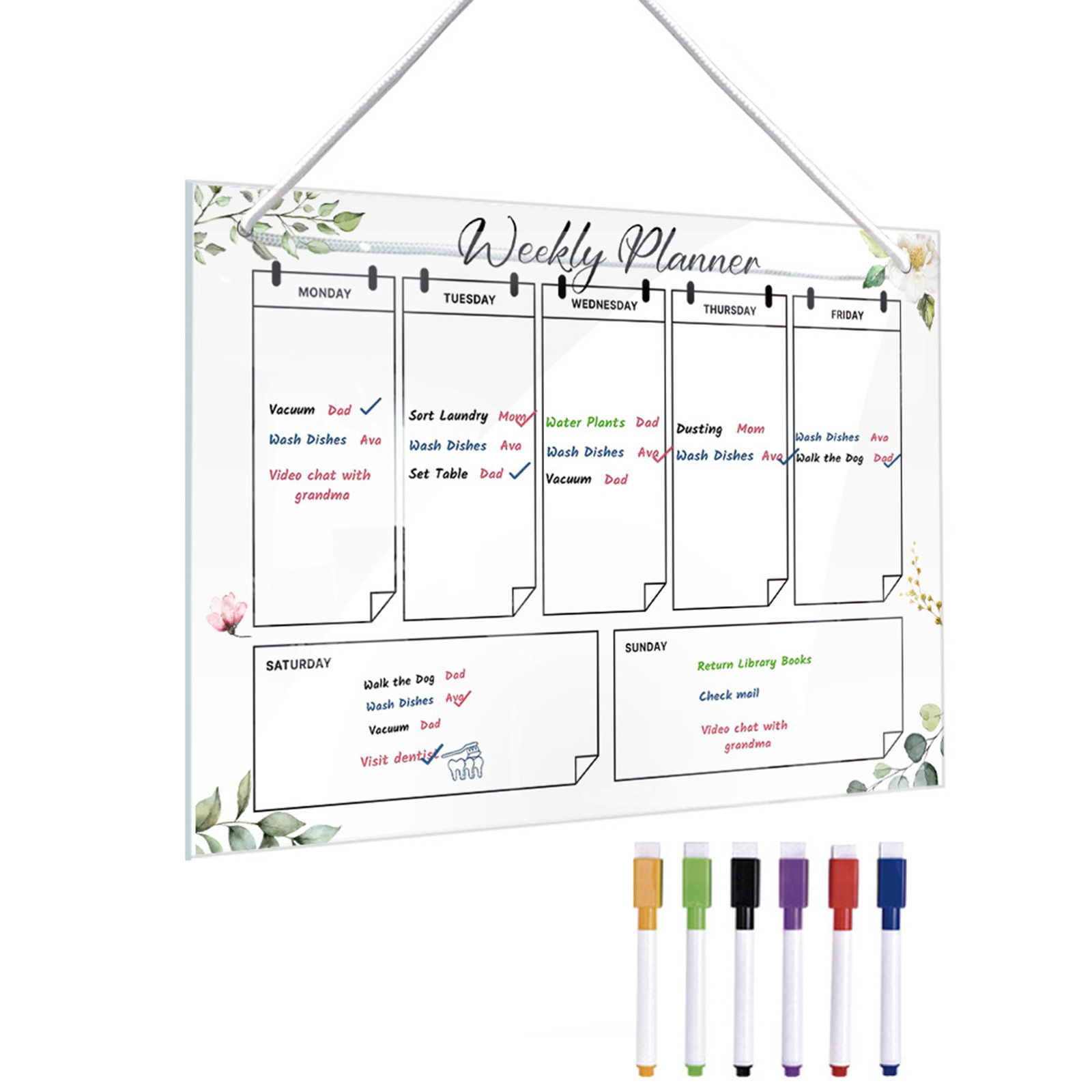 Acrylic Weekly Planning Board Acrylic Weekly Calendar for Wall Weekly Planner