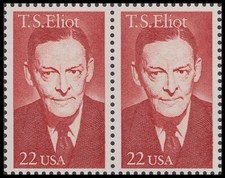 US 2239 Literary Arts T S Eliot 22c horz pair MNH 1986