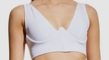  175 OYE Women's White Solid Angelina Underwire Bikini Top Swimwear Size S