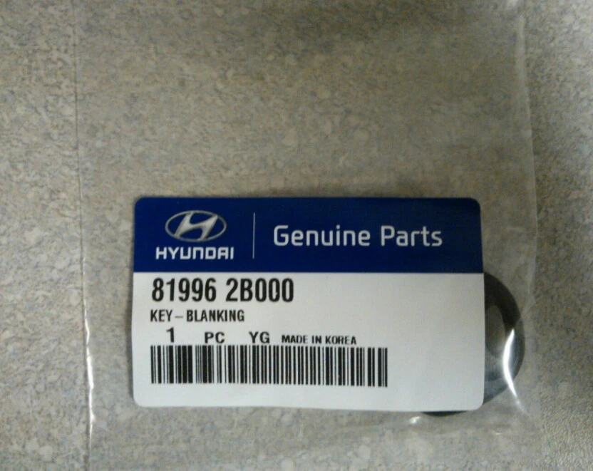 Chave em branco OEM 81996-2B000 1EA sem cortes para Hyundai Santa Fe 2011~2012, LWB XL - Imagem 2 de 2