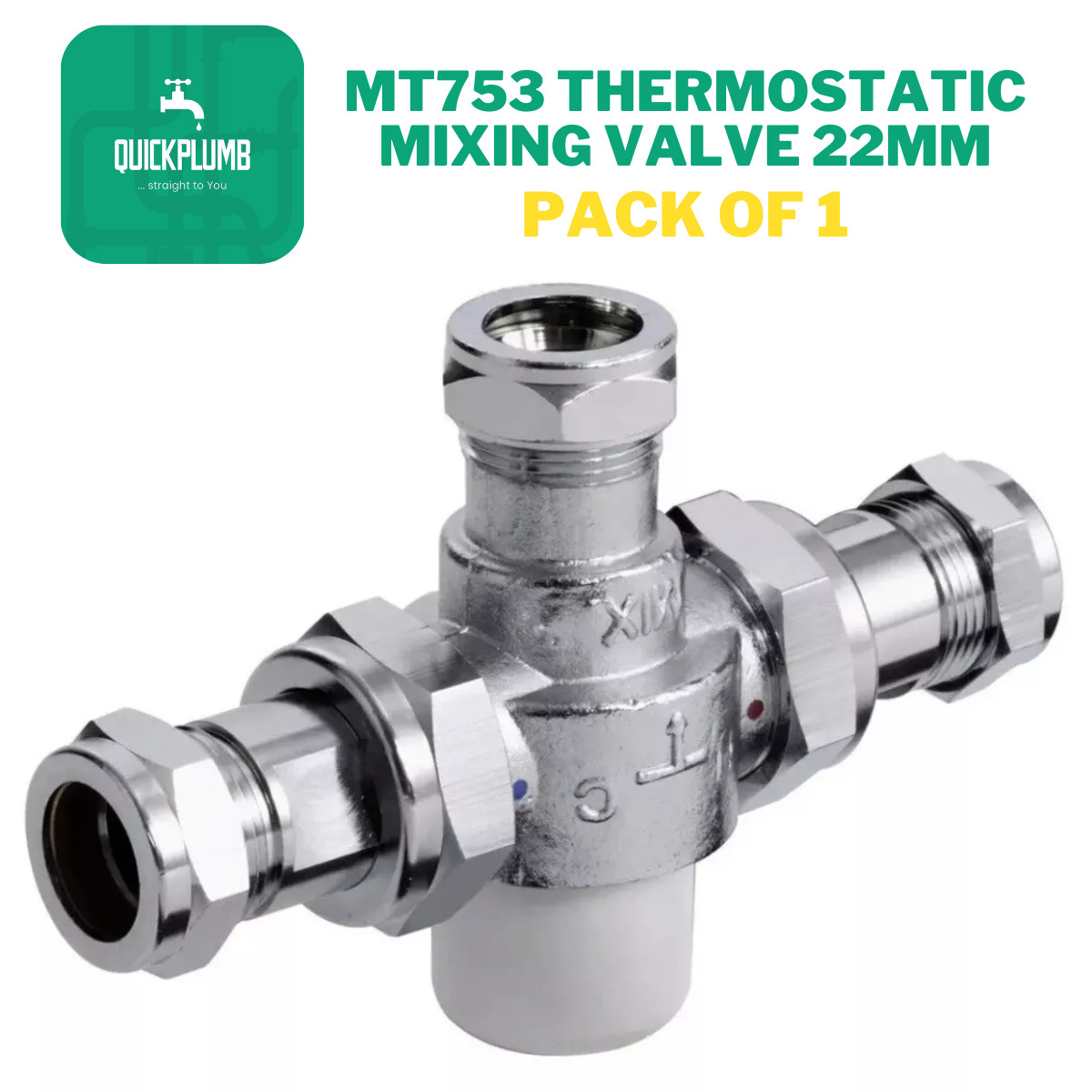 Bristan Commercial MT753 Thermostatic Mixing Valve 22mm - Chrome New Boxed