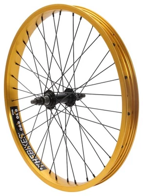 KHE PRISM BMX Vorderrad 20 Zoll Gold 10mm 38mm Felge Freestyle - Bild 1 von 4