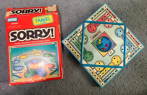Vintage Sorry Travel Mini Version Board Game 1994 Parker Brothers, Road Trip Toy