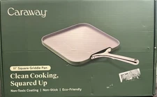 Caraway Home 11" Square Griddle Pan Clean Cooking. Little Scratches