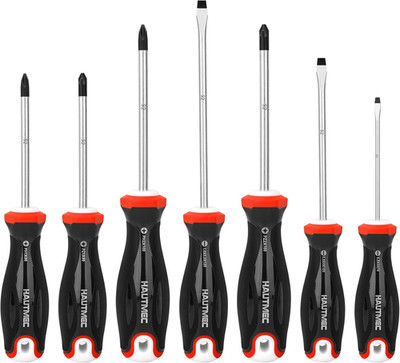 HAUTMEC 7PCS Pro Magnetic Screwdriver Set with Forged S2 Shanks, Magnetic Tips S