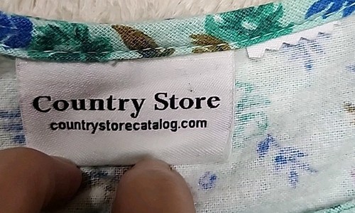 VERMONT COUNTRY STORE Camicia da notte in flanella manica lunga maxi cotone verde floreale M? - Foto 5 di 9