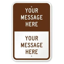 Custom Brown Split Aluminum Weatherproof Sign b00874