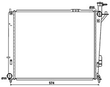 NRF 53174 Engine Cooling Radiator Aluminium Fits Hyundai Grand Santa Fé Santa Fe