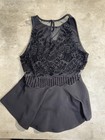 Romper Black Flower Design Women's Size Small One Piece