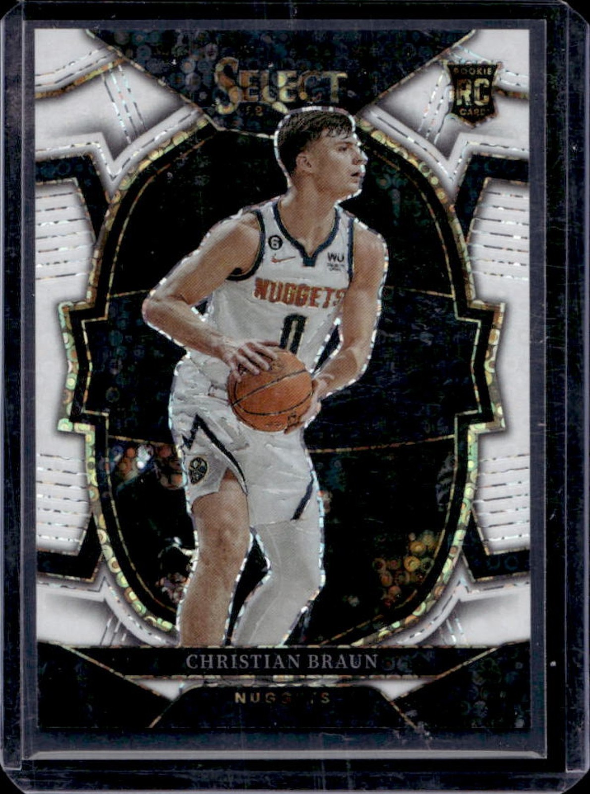 2022-23 Select Christian Braun RC White Disco Prizm Concourse #/75 Nuggets