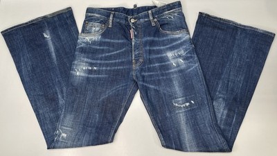 Dsquared2 Womens Jeans Blue Size US 16/ IT 48 Flared Leg Distressed *PREOWNED*