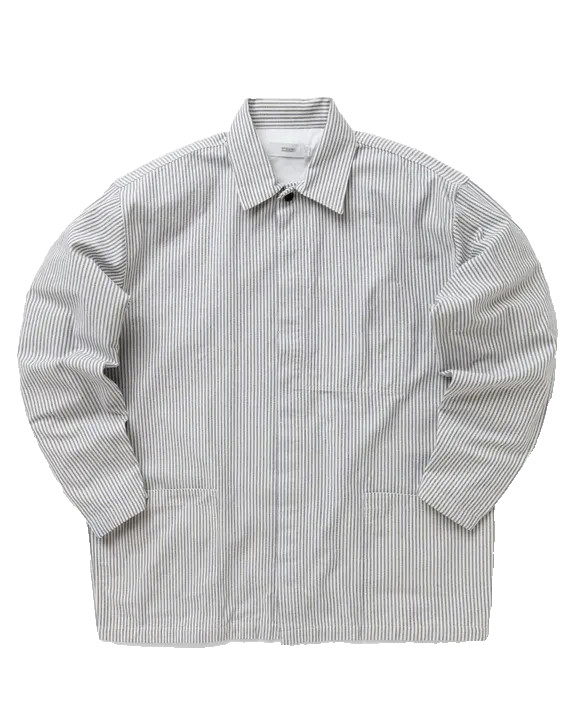 Closed Chore Jacket Worker Shirt Blue White Striped Cotton Mens Size M Relaxed
