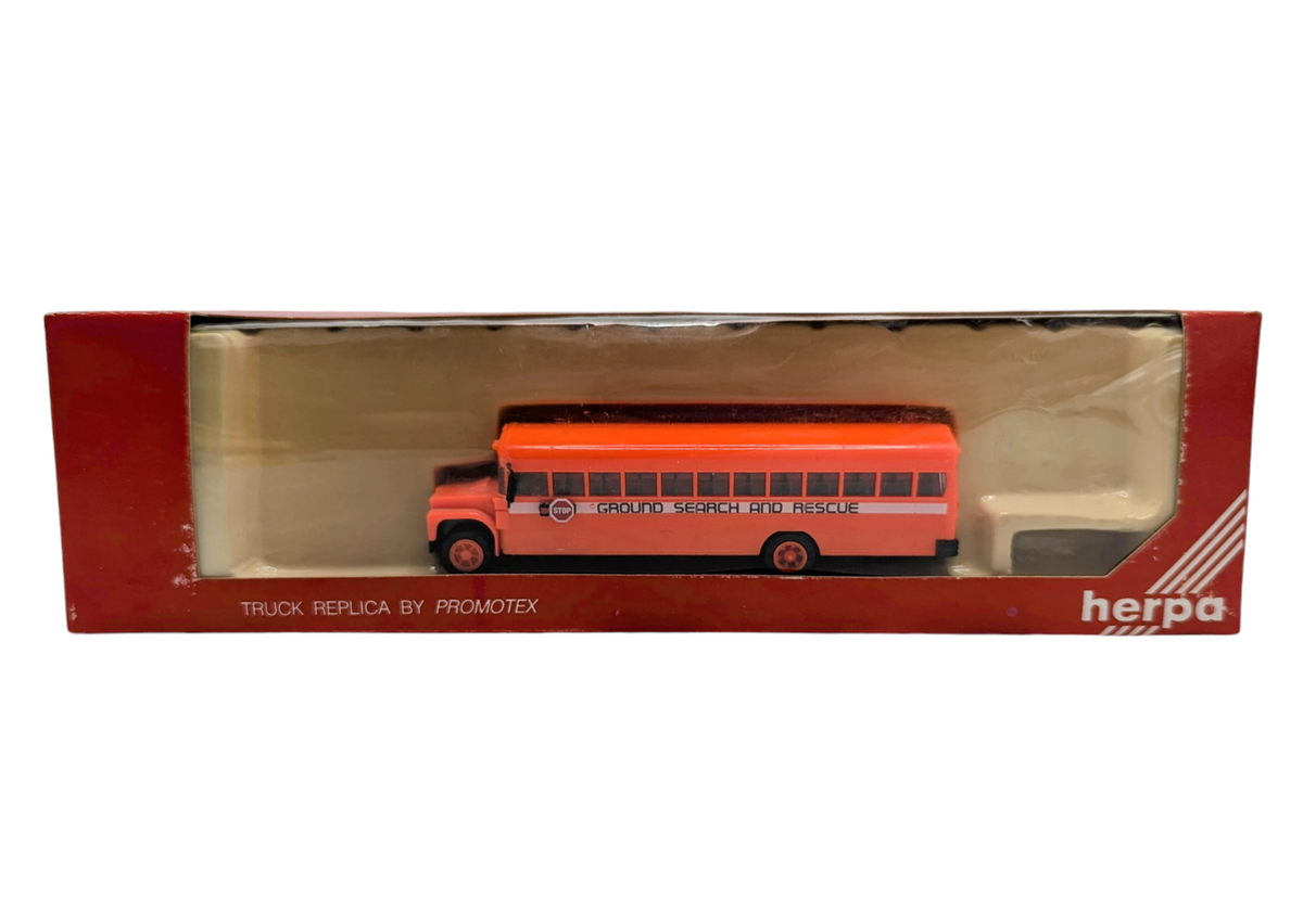 Herpa International Blue Bird Ground Search And Rescue School Bus HO Scale