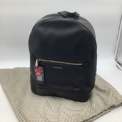 CHAMPS Black Leather RFID Protection Backpack Style LCB-502 NWT