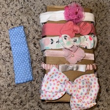 7 Baby, Toddler Head Bands Bows Pre-owned