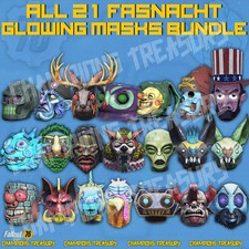 FALLOUT 76 PC ALL 21 FASNACHT GLOWING MASKS BUNDLE