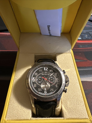 INVICTA STSTL GRUNT CHRONOGRAPH BLACK DIAL WATCH # 2810 