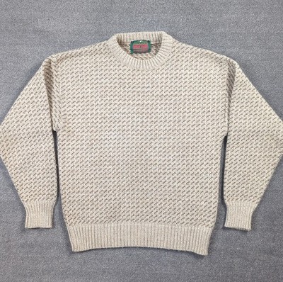 VTG Lord Jeff High Trek Wool Blend Sweater Mens M Beige Birdseye Outdoor USA