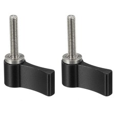 M4 20mm male rotary thread knob, 2pcs aluminum alloy, black