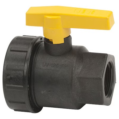 Banjo Uv125fp Manual 2-Way Ball Valve, Npt, Polypro