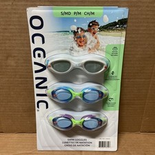 Oceanic Swim Goggles Anti-Fog/UV Protection Swim Glasses S/M 3 Pack