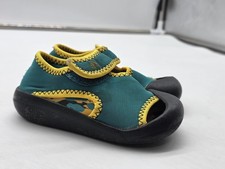 Adidas Sandals Shoes Boys Size 5K Blue Yellow Fisherman Hook Loop Water Stains