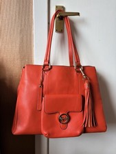Paul Costello Shebelle Red Leather Shoulder Bag Tote Bag Handbag Excellent