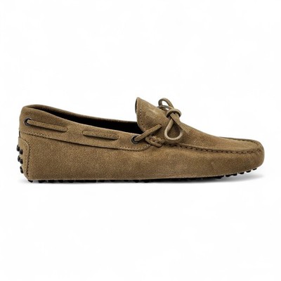 Tod's City Gommino Driving Suede Loafers Taupe UK 7 US 8.5 - New $695