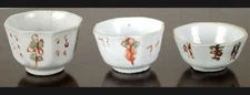 Antique Chinese Porcelain Wine Cups - Collection Of 3