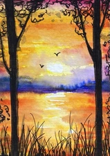 ACEO Original Mixed Media Painting Art