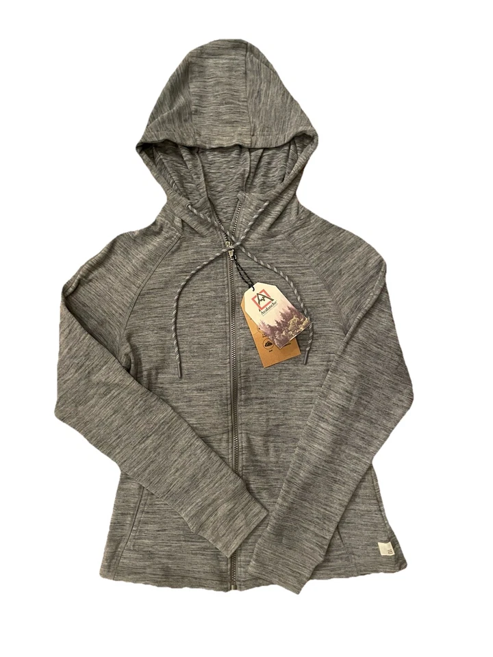 Avalanche Hoodie Gray Full Zip Zip Pockets Thumbholes Soft Womens Small NWT Blue - Image 2 of 4