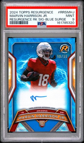 2024 Topps Resurgence Rookie Marvin Harrison Jr. RC Auto-Blue /99 PSA 9