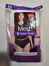 5-Pack HANES Just My Size Women  s Size 12/4X Mesh Tagless Briefs Underwear