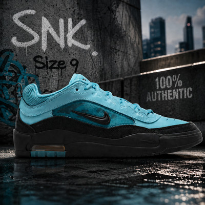 NIKE AIR MAX ISHOD mens skate shoes HF7812-400 denim turq black US Size 9