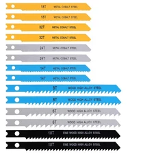 14 PCS U-Shank Jig Saw Blade Set, Jigsaw Blades Fit Vast Majority U silver 