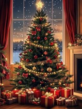 Christmas Tree Diamond Art Kit for Adults 12x16inch