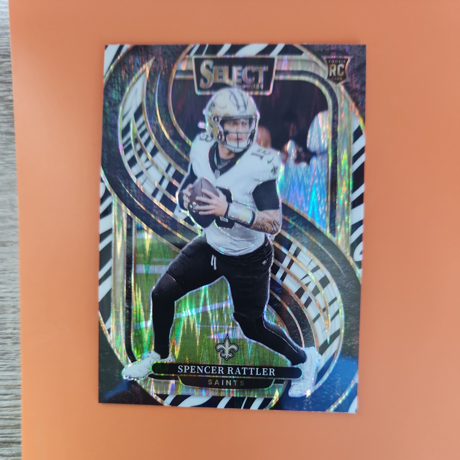 2024 Panini Select - Premier Level Spencer Rattler #130 Zebra Shock Prizm (RC)