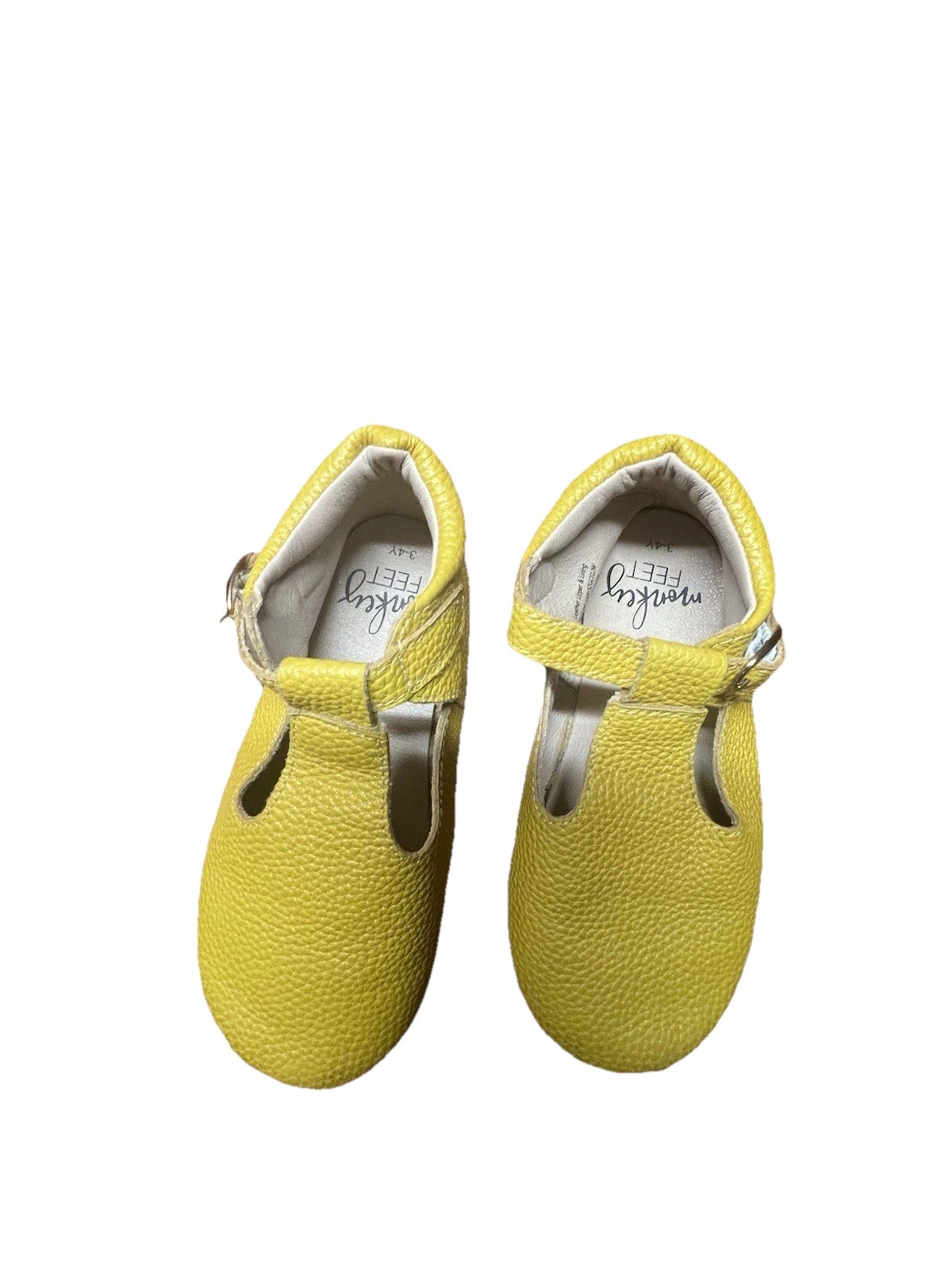 Sz 3-4 Years  Mustard Yellow Leather T Strap Buckle